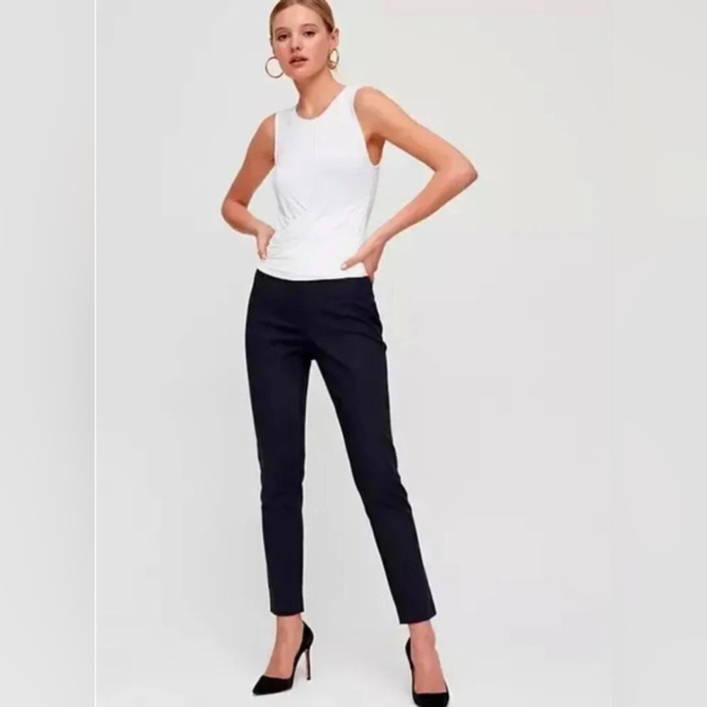 aritzia elliot low rise slim leg grazer pant Babaton royal navy